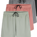 Real Essentials 4 Pack: Womens Active Athletic Performance Mesh Shorts with Pockets XL