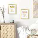 upsimples 8.5 By 11 Picture Frame, Display Pictures 6x8 with Mat or 8.5 x 11 Without, Wall Hanging Photo Frames, Gold, 1 Pack