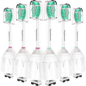 Toptheway Replacement Brush Heads Compatible with Sonicare E-Series Essence Xtreme Elite Advance and CleanCare Screw-On Toothbrush Handles 7022/66, 6 Pack