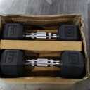 Cap Barbell 150 LB Rubber Coated Hex Dumbbell Hand Weight Set with Vertical Storage Rack - Chrome Handle | Black Rack