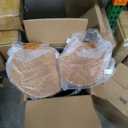 Glitzhome Rustic End Table Set of 2, Farmhouse Galvanized Metal Barrel Ottoman Storage Stool with Round Wood Lid for Living Room Furniture, Black