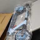 Scooters for Kids 5-7 8-12, Lightweight Foldable Kick Scooter, 4-Level Adjustable Handlebar, 8-Inch Large Wheels with Shock Absorption, for Ages 6 and Up (Light Blue)