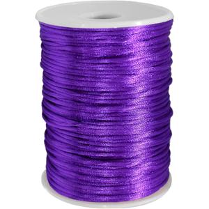 FQTANJU Purple 2mm x 100 Yards Satin Nylon Trim Cord, Rattail, Chinese Knot, Kumihimo, Premium Quality