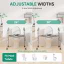 PopWise Raised Toilet Seat with Handles, 500 lb Anti-Wobble Frame, Easy to Install Toilet Seat Risers for Senior, Pregnant, Post-Surgery, Adjustable Height & Width Toilet Seat Riser, Fits Most Toilets