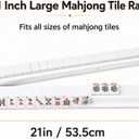4.74 lb 21 in Wooden Oversized Mahjong Racks with Pushers(White), 21 inches Extra Large