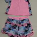 ADUKIDE Girls Rash Guard Swimsuit 2-Piece Bathing Suit UPF 50+ Summer Beach Swimwear Size 7-14T (10-11 Years, Hawaiian)