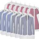 Kntiwiwo Garment Bags Clear Suit Bag for Closet Storage Hanging Clothes Dress Cover Bags (24" x 40"12pcs)