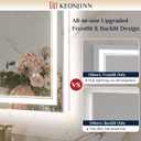 Keonjinn 22" x 32" Lighted Mirrors for Bathroom Wall, Frontlit & Backlit LED Bathroom Mirror, Tempered Glass, 3 Color Lights, Dimmabled, UL-Listed LED Driver, Anti-Fog, Smart Bathroom Vanity Mirror