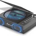 CD Player Portable, Leapwell Portable CD Player with Speakers Bluetooth Rechargeable, Small Compact Retro CD Players for Home, Personal Desktop CD Player with USB FM Black