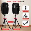 Pyle Active + Passive PA Systems - Dual 8inch 700 Watt Max Power Output Speaker with Microphone, Bluetooth Wireless Streaming, MP3/USB/SD/AUX Readers, Speaker Stands- Pyle PPHP849KT