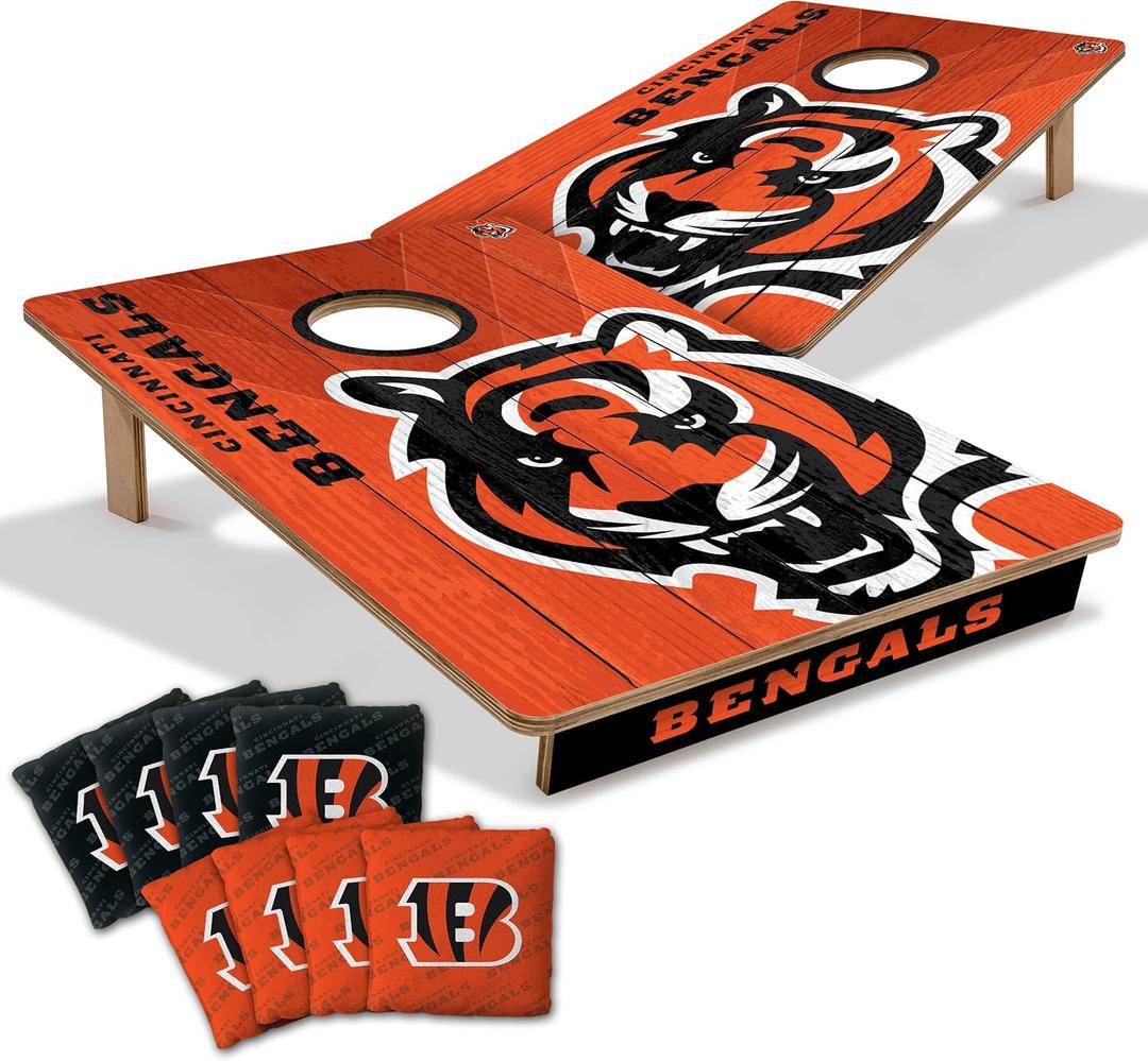 YouTheFan NFL 2’ x 3’ Wood Cornhole Game with Logo Bags