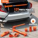 VEVOR 12 Ton Porta Power Kit, Hydraulic Ram with Pump with 4.6 ft/1.4 m Oil Hose, Portable Hydraulic Jack with Storage Case for Automotive, Garage, Farm, Mechanic (26455 LBS)