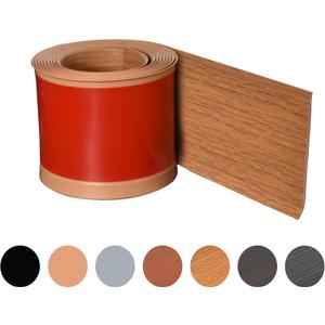 Oak Wall Molding Trim 3 Inch x 10 Feet, Wall Base Baseboard Molding Trim Flexible Self Adhesive Rubber Wall Base Moulding Trim Peel and Stick Design Home Decoration Skirting Line