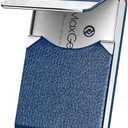 MaxGear Business Card Holder, PU Leather & Stainless Steel Business Card Case for Men or Women, Slim Name Cards Holder RFID Blocking Credit Cards Carrier with Magnetic Closure, Blue