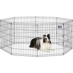 MidWest Homes for Pets 30-Inch Exercise Pen, for Indoor and Outdoor use, 16 Sq Feet of Play, Folding Dog Pen, No Door Design for Maximum Security, Easy to Set Up, Foldable Dog Playpen