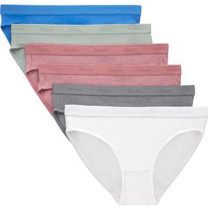 Hanes girls Originals Supersoft Bikini Underwear, Modal Rib Panties for Girls, 6-pack (14)