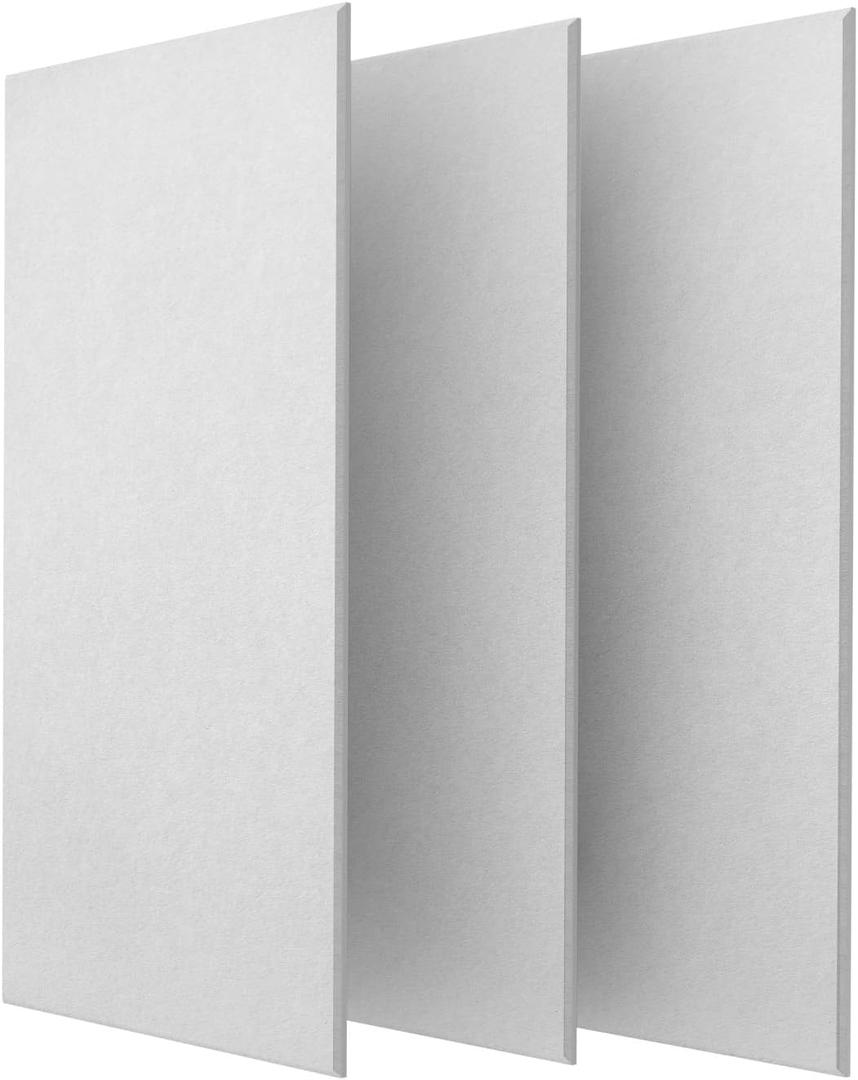 3 Pack Acoustic Panels, 47.2 x 23.6 Inches Sound Proof Panels, White, 47.2"-3PCS