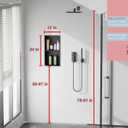 No Tile Needed Shower Niche for Bathroom Storage,Recessed Wall Niche,Double Shelves,Stainless Steel (Black, 24 * 12 in)