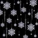 Qunclay 72 Pcs White Christmas Plastic Snowflake Ornament Acrylic Icicles Christmas Ornaments Set 6 Sizes Snow Flakes Winter Decorations Hanging Clear Icicles forTree with String for Party