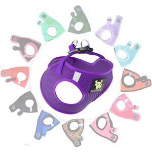 EcoBark Rapid Fastener Super Comfort Fully Adjustable Double Padded Step in Dog Harness (XXS, Purple)