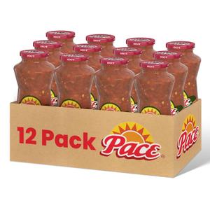 Pace Chunky Salsa, Hot, 24 oz. Jar (Pack of 12) (EXP 08/19/32)
