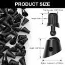 BLIKA 30 Pack Adjustable Baluster Connectors for Round Aluminum Balusters, 3/4" Black Anti-UV Baluster Connectors with Screws for 29~45 Stairs, No Drilling, for Deck Handrail Staircase Balusters