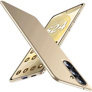 Gxmeuie Ultra Thin Case for Samsung Galaxy S24 5G, Silky Touch & Anti-Fingerprint Material, Slim Hard PC Matte Cover Anti-Scratch Shockproof Protective Cases for Samsung S24 5G 6.2-inch (Gold)