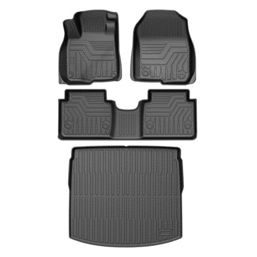 Mixsuper CRV Floor mats-Floor Mat & Cargo Liner for Honda CR-V CRV 2017-2022 (NOT for Hybrid),All Weather TPE Rubber Floor Liners Protection for CRV Accessories,Full Set Anti-Slip Car Mats,Black