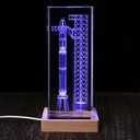 Collector's Gifts SpaceX Starship Crystal Lamp, 3D Laser-Etched Rocket Night Light, Ultimate Gift for Space Enthusiasts, Sci-Fi Fans & Mars Dreamers (Regular)