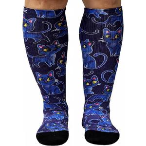 Crazy Compression Socks, Comfortable Support Socks for Recovery, Travel, Hiking, and Long-Hour Comfort w/Fun Designs, L-XL