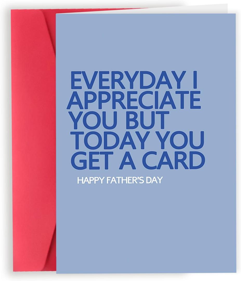 2 x Blue Fathers Day Cards Gift for Dad, Father's Day Cards Gifts from Daughter Son, Funny Fathers Day Cards