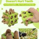 Interactive Puzzle Dog Toy Encourage Natural Foraging Skill, Durable Dog Enrichment Toy Snuffle Cube Cloth Strip with Hide & Seek Food, Slow Feeder for Mind Stimulate & Stress Relief (Green)