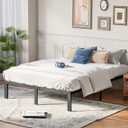 OLIXIS Metal Queen Bed Frame - 14in High with Storage Space, No Box Spring Needed with Sturdy Steel Slat Support, 2200LBS Heavy Duty for Easy Assembly, Black for Bedroom
