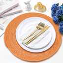 Defined Deco13 Inches Round Woven Placemats Set of 4 for Kitchen Dining Table, Trivets for Hot Pots and Pans, Boho Placemats Table Decor for Thanksgiving