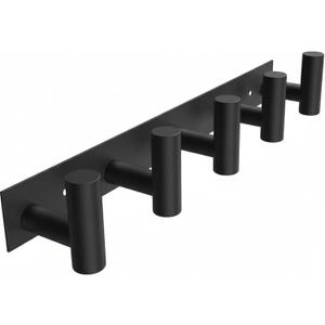 Sturdy Multi-Functional Wall Coat Rack - Hat, Purse & Towel Organizer for Entryway | Bathroom Towel Hanger Organizer and Modern Decor (Matte Black, 1-Pack 5 Hooks)
