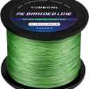 Thinner Braided Fishing Line, Ultra-Strong Abrasion Resistant Zero Stretch Braided Line, 4&8 Strand (X4-6lb-328yds-0.06mm, Moss Green)