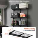 VEVOR 3-Tier Heavy Duty Wall Garage Shelving, 1 x 3 ft Steel Wall Mounted Shelving Unit, 11 x 36 Inch Per Shelf Floating Storage Metal Rack for Garage with 450 lbs Total Weight Capacity, Black, 13 ft