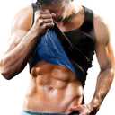 Sauna Vest for Men Waist Trainer,Sleeveless Sauna Suit for Men Weight Loss,Sauna Shirt for Men Compression Tank Top (Blue Inner),L/XL