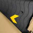 Rubber Threshold Ramp, 4" Rise Wheelchair Ramp Doorway, 33,069 Lbs Load Capacity, Non-Slip Surface Rubber Curb Ramp for Wheelchair and Scooter (4" Height)