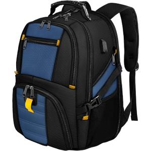 YOREPEK 18.4 Laptop Backpack, Large Backpacks Fit Most 18 Inch Laptop with USB Charger Port, TSA Friendly Flight Approved Weekend Carry on Backpack with Luggage Strap for Men and Women, Roy Blue
