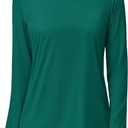 MAGCOMSEN Women's Long Sleeve Rash Guard Tshirts UPF 80+ Quick Dry Sun Shirts Swim Running Workout Tops with Thumb Holes , Size Medium