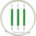 Poultry Water Line Cleaning Tool | 15ft rigid rod, 3 replaceable nylon brush heads for 0.7-1.2in pipes, scrubs algae/slime, no disassembly, with 100 cable ties