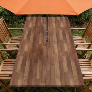 Rectangle Outdoor Tablecloth with Umbrella Hole and Zipper Waterproof Rectangle Fitted Tablecloth with Elastic Edge, Wipeable Outdoor Table Cover for Patio, Garden, Picnic 72" x 30"