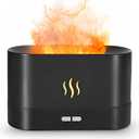 Flame Air Diffuser Humidifier,Portable-Noiseless Aroma Diffuser for Home,Office or Yoga Essential Oil Diffuser with No-Water Auto-Off Protection(Black) (Small)