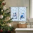 Chicimln Blue Winter Christmas Kitchen Towels, Christmas Snowman Bird Decorative Hand Towels for Bathroom, Winter Snowflake Xmas Dish Tea Towel Drying Cloth for Kitchen Decor, 16x24 Inch Set of 2