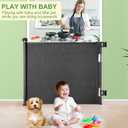 Retractable Baby Gate, Extra Wide Safety Kids or Pets Gate, 33 Tall, Extends to 55 Wide, Mesh Safety Dog Gate for Stairs, Indoor, Outdoor, Doorways, Hallways(33x55- Black)