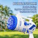 Bubble Gun for Kids, 69-Hole Bubble Machine with LED Lights, 69 Hole Bubble Blaster Blower, for Ages 3+, Summer, Birthday, Party Wedding Outdoor (Blue)