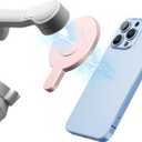 Magnetic Phone Clamp for DJI, Adapter Mount for Gimbal Stabilizer Osmo Mobile 8 7 7P SE 6 5 4, DJI OM Accessories Fit for Magsafe iPhone Android Smartphone (Pink)