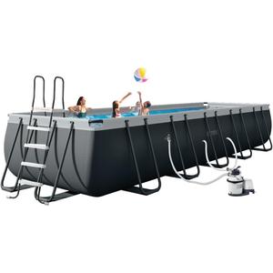 INTEX 26357MZ 20ft x 10ft x 52in Ultra XTR Deluxe Rectangular Above Ground Swimming Pool Set, Includes 1500 GPH Sand Filter Pump, SuperTough Puncture Resistant, Rust Resistant, Easy to Assemble