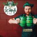 TOARTi Happy St. Patrick's Day Wooden Door Wreath (11.4"x11.4"), Rustic Saint Patricks Welcome Wall Sign Hanging, Scandinavian Irish Home Decoration for Saint Patricks Day Gift